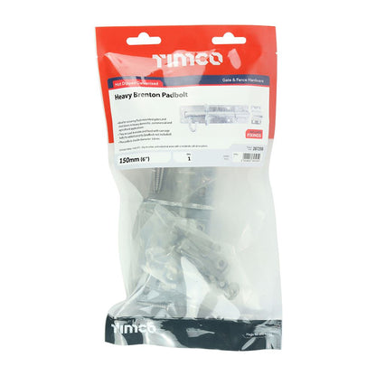 TIMCO Heavy Brenton Padbolt HDG 6" Pack 1