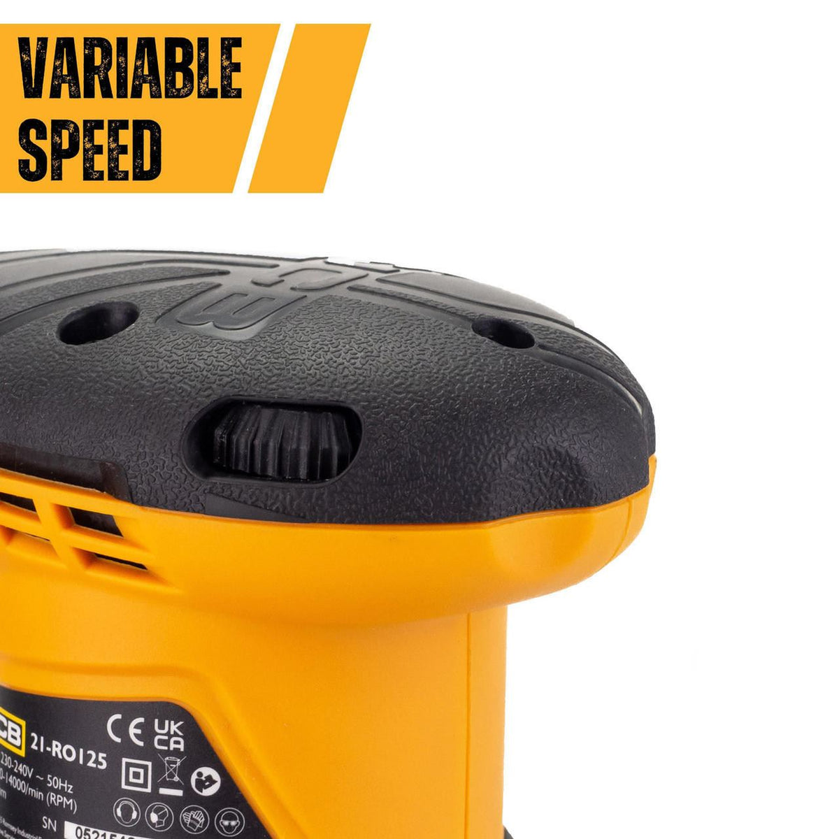 JCB 21-RO125 Orbital Sander 320W 125mm 5in Variable Speed 230V Random Orbital Sander Wood Sander