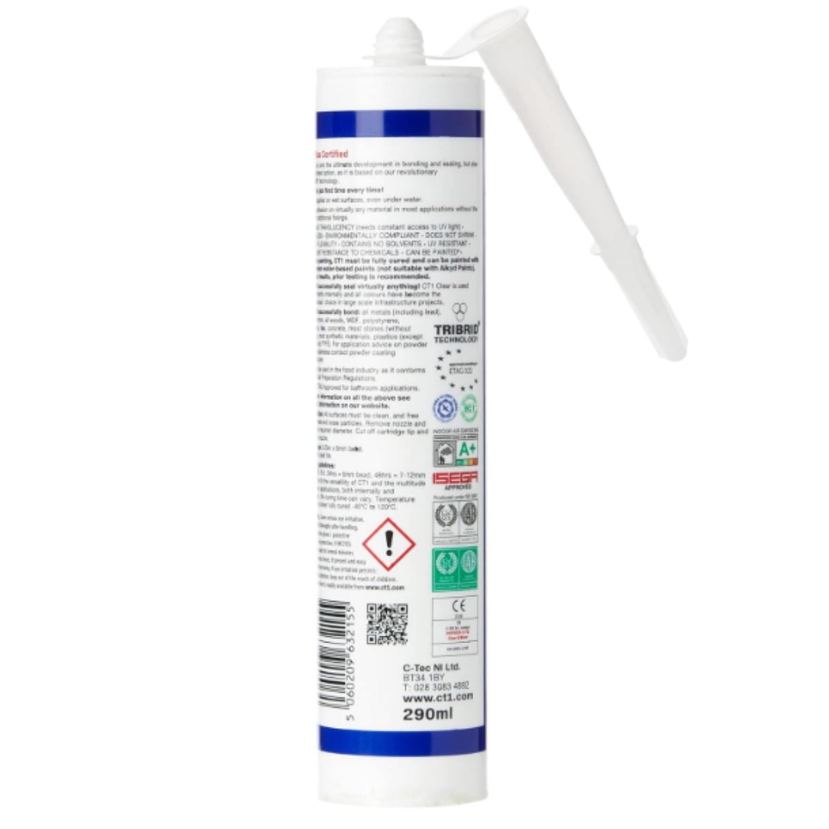 12 x CT1 White TRIBRID Multi-Purpose Sealant & Adhesive 290ml Flexible Odourless