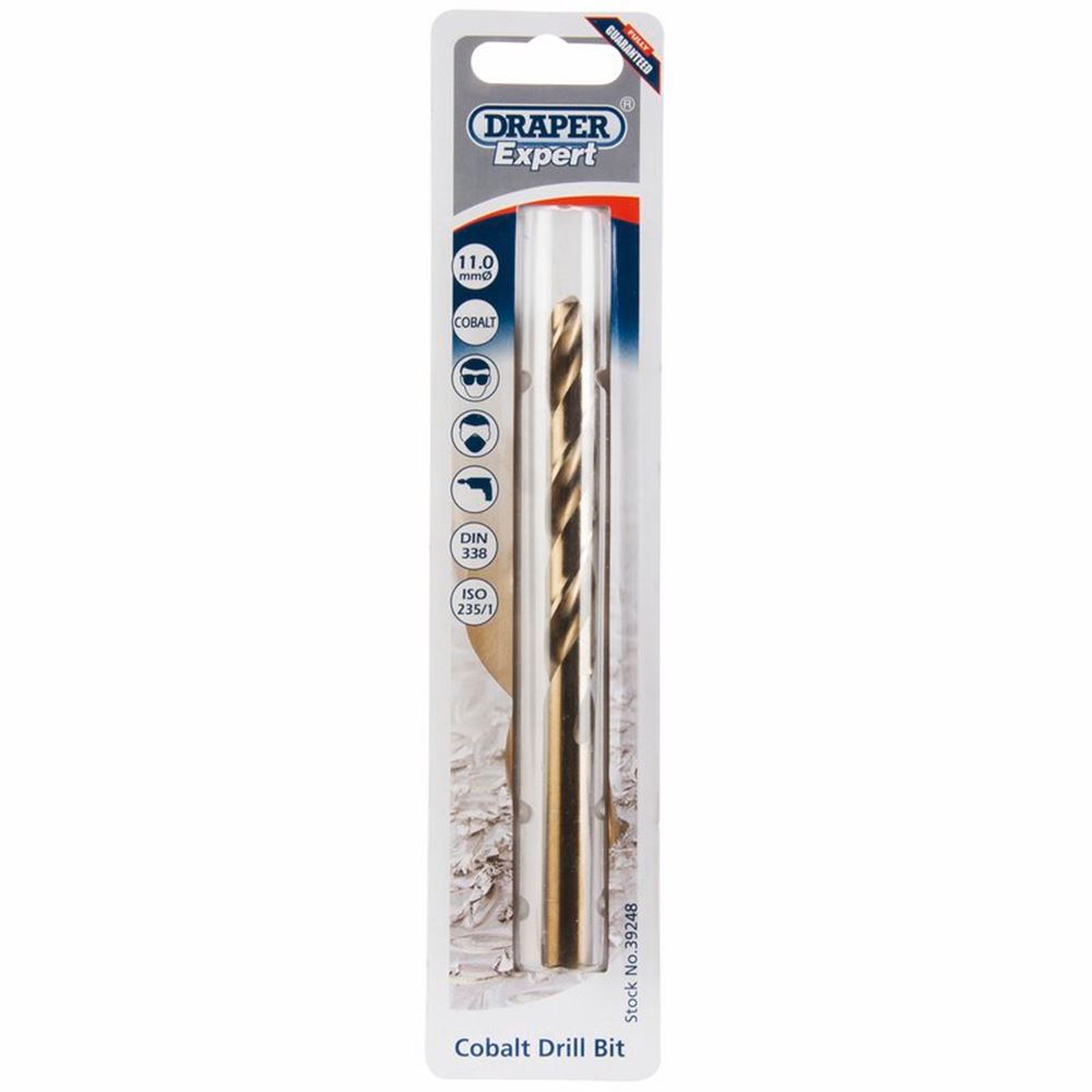 39248 Draper Expert Expert HSS Cobalt Drill Bit, 11 x 230mm H30PB HSS Cobalt Drill Bits Professional Trade DIY Workshop Garage Use