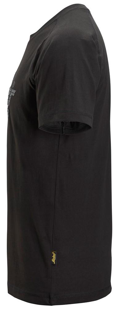 Snickers Workwear Logo T-Shirt Black Size Large Premium Cotton Short Sleeve Crew Neck Work T-Shirt for Tradesmen Construction Industrial and Everyday Wear