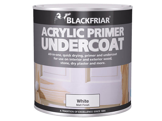 Blackfriar BF0380001E1 Quick Drying Acrylic Primer Undercoat White 500ml