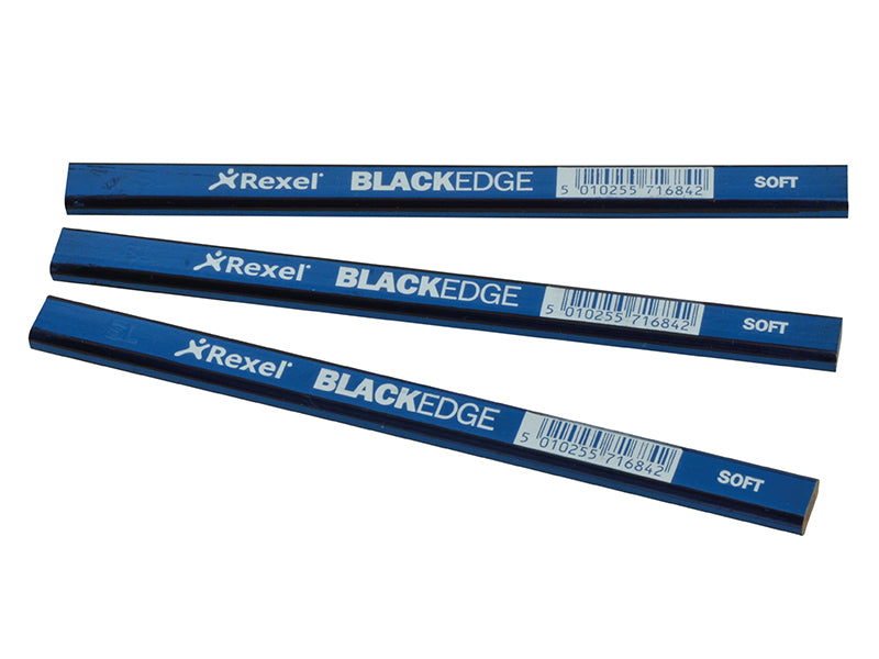 Blackedge 34328 Carpenter's Pencils - Blue / Soft (Card 12)