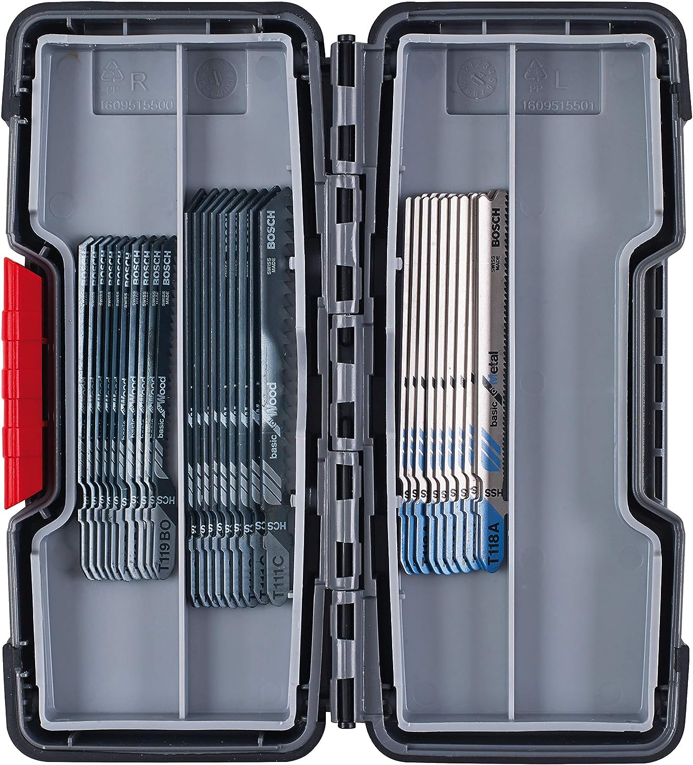 Bosch Professional 2607010903 30-Piece Basic for Wood and Metal Jigsaw Blade Set (for Wood and Metal, Accessories for Jigsaws) , Black/Silver