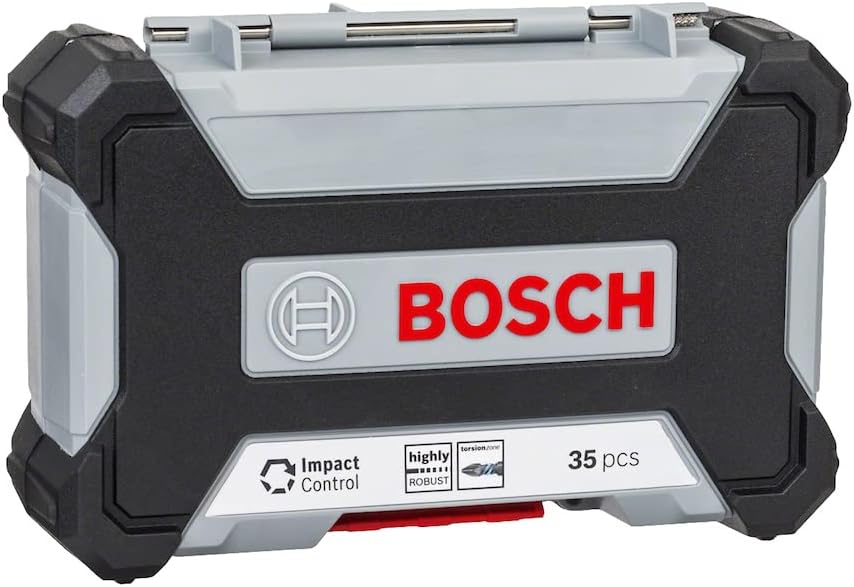 Bosch 2608577147 Professional 35pc. MultiConstruction Drill Bit and Impact Control Screwdriver Bit Set (Pick and Click, HEX-9, Accessories Drill and Impact Driver)