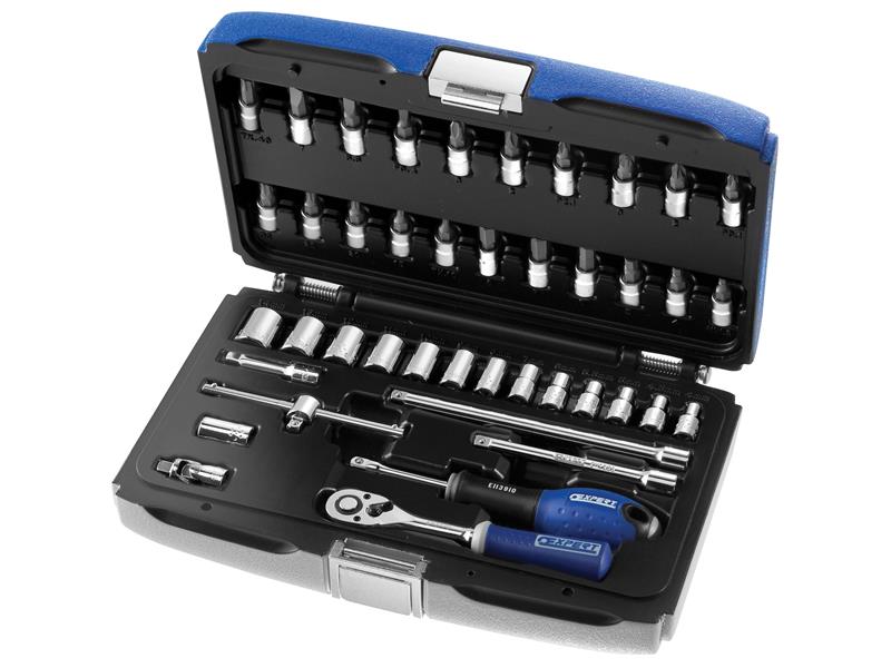 Expert E030702 Socket & Accessory Set of 42 Metric 1/4in Drive