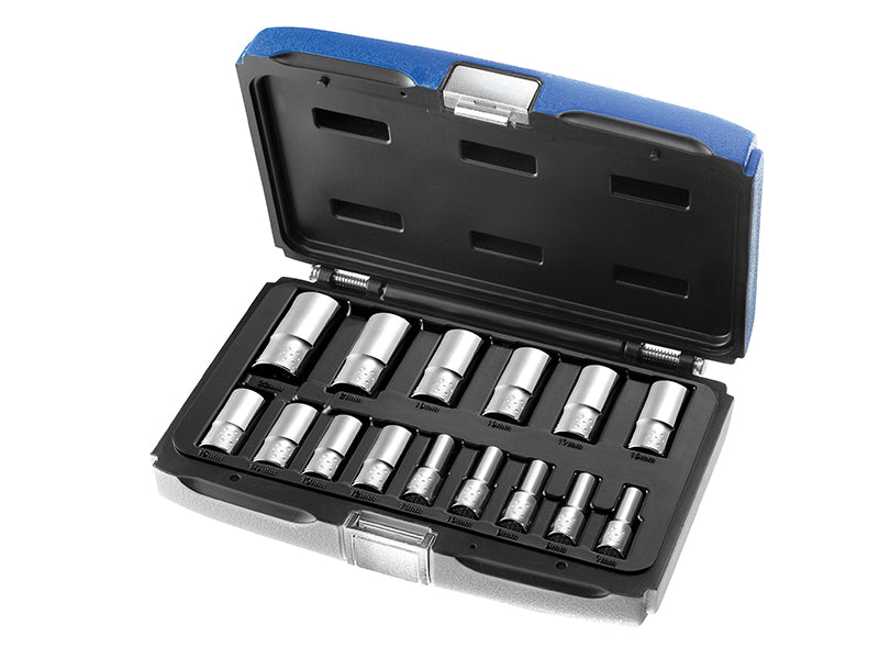 Expert E031804 Deep Socket Set of 15 Metric 3/8in Drive
