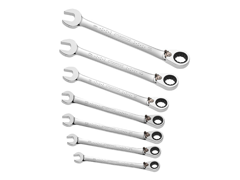 Expert E111107 Ratchet Combination Spanner Set, 7 Piece