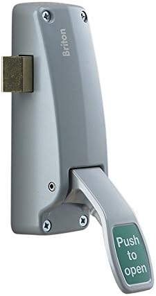Briton 1438.L.SE Push Pad Exit Device-Rim Latch L/H, Site Reversible to R/H, Silver