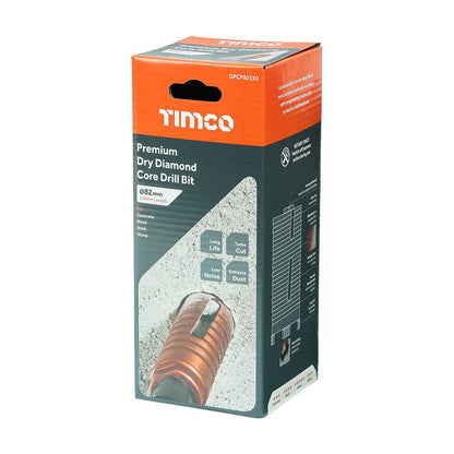 TIMCO Dry Diamond Core Bit 82 x 150mm Pack 1