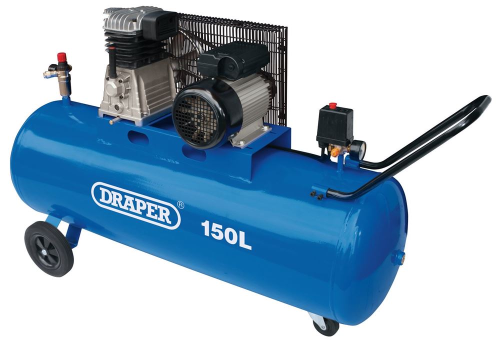 Draper AIR COMP. BELT DRIV.3HP 150LTR 55305 150L Belt-Driven Air Compressor (2.2kW) - 55305