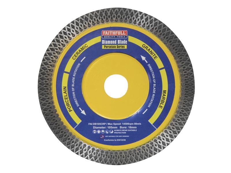 Faithfull FAIDB105CRP Porcelain Diamond Blade 105 x 16mm |