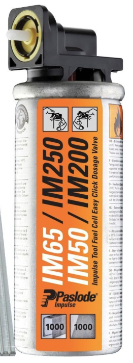Paslode 19mm IM65 Galvanised Straight Brads 2000 Nails 2 Fuel Cells Pack