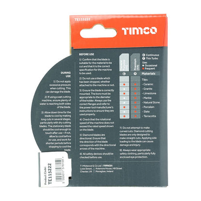 TIMCO GP Tile & Ceramic Blade 115 x 22.2 Pack 1