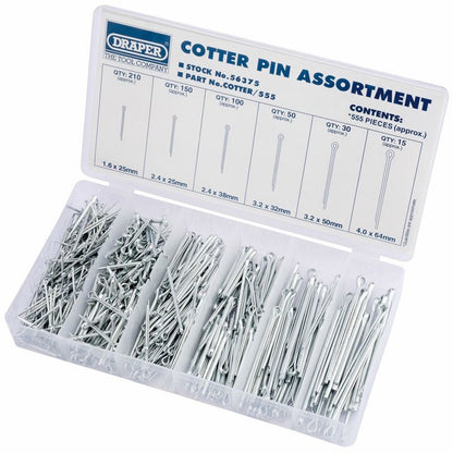 Draper COTTER PIN ASSTMNT 555PCS 56375 Split Pin Assortment (555 Piece)