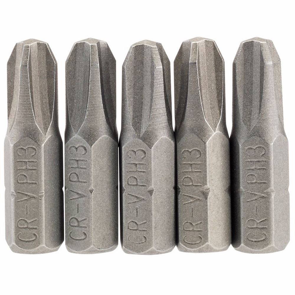 Draper 5PC 25MM NO3 C.SLOT S/D BIT 64023 1/4" Hex. Cross Slot E Shank Insert Bits