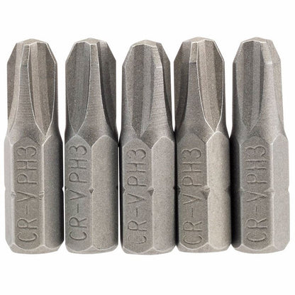 Draper 5PC 25MM NO3 C.SLOT S/D BIT 64023 1/4" Hex. Cross Slot E Shank Insert Bits