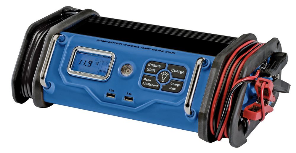 Draper 30A 12V CHARGER / 70A START 53171 53171 12V Battery Starter/Charger, 30A