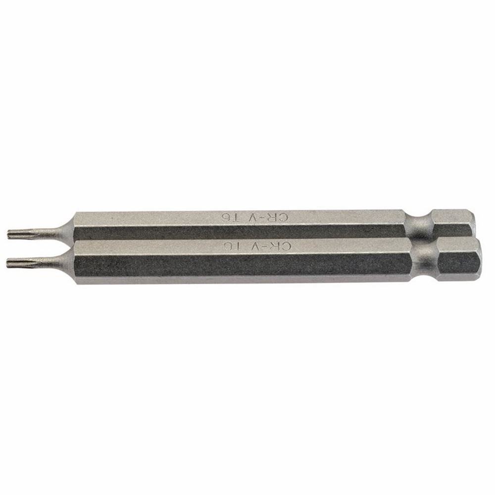 Draper 2PC 75MM T6 S/D.BIT 66827 1/4" hex. Draper TX-STARÂ® E Shank Insert Bits