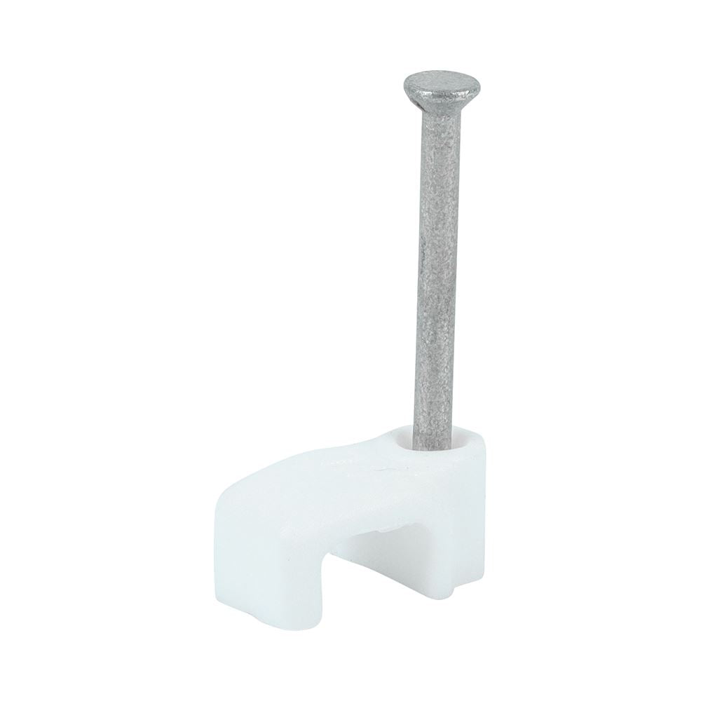 TIMCO Flat Cable Clip White To fit 1.0mm White Pack 100