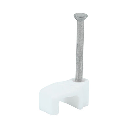 TIMCO Flat Cable Clip White To fit 1.0mm White Pack 100