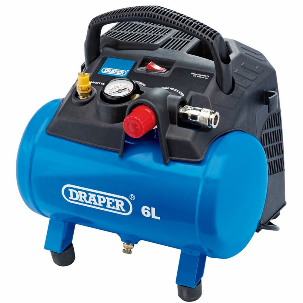 Draper 1.5HP 6L OIL FREE COMPRESSOR 02115 Electric Air Compressors