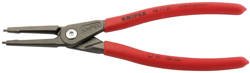 DRAPER 75080 - Knipex 48 11 J3 225mm Internal Straight Tip Circlip Pliers 40 - 100mm Capacity