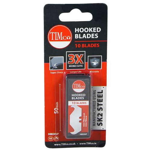 TIMCO Hook Knife Blade 51 x 19 x 0.6 Pack 10