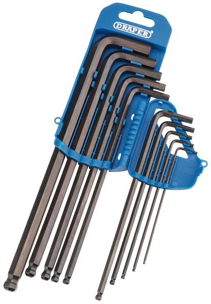 Draper MM LONG H/KEY BALL END 10PC 33719 Extra Long Metric Hex. and Ball End Hex. Key Set (10 Piece)
