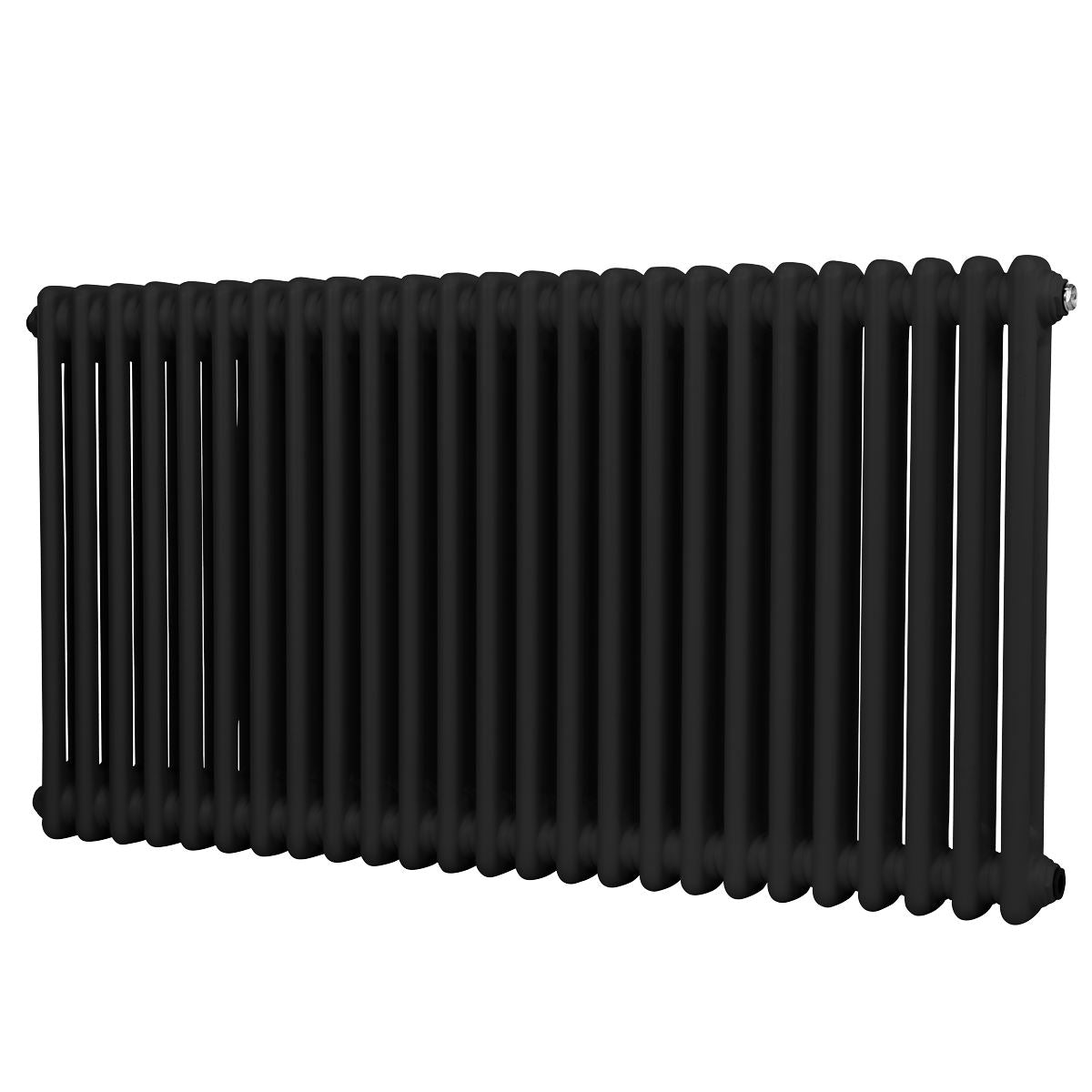 Baridi DH365 Horizontal Traditional 2 Column Radiator 600 x 1147mm - Black | Steel | Horizontal traditional two column radiator delivers a BTU output