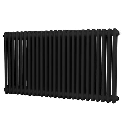 Baridi DH365 Horizontal Traditional 2 Column Radiator 600 x 1147mm - Black | Steel | Horizontal traditional two column radiator delivers a BTU output