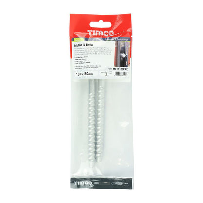 TIMCO Multi-Fix Bolt Hex Head 10.0 x 150 Silver Pack 2