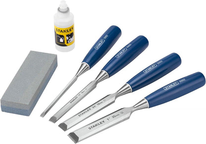 Stanley 5002 Bevel Edge Chisel Set 6pc with Oilstone Woodworking