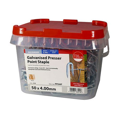 TIMCO Presser Point Staple - Galv 50 x 4.00 Pack 2.5