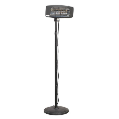 Sealey IFSH2003 Infrared Quartz Patio Heater with Telescopic Floor Stand 2000W/230V | 230V - 13A, Tip-Over Switch | A totally dry heat, no