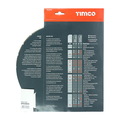 TIMCO GP Diamond Blade Seg 300 x 20.0 Pack 1