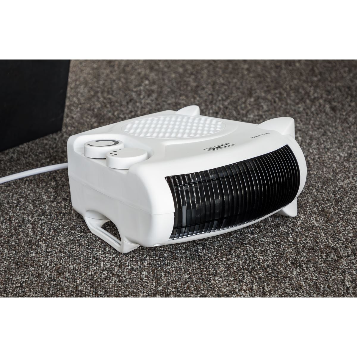 Sealey FH2010 Fan Heater with 2 Heat Settings & Thermostat 2000W/230V | 1000/2000W, Thermostat, Tip-Over Switch | Tough composite case with integral