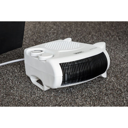 Sealey FH2010 Fan Heater with 2 Heat Settings & Thermostat 2000W/230V | 1000/2000W, Thermostat, Tip-Over Switch | Tough composite case with integral