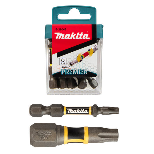 Makita T15,T20,T25 - 25mm,50mm Impact Premier Torsion Bit High Torque Screwdriver Bit