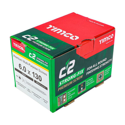 TIMCO C2 Strong-Fix PZ3 CSK ZYP 6.0 x 130 Gold Pack 100