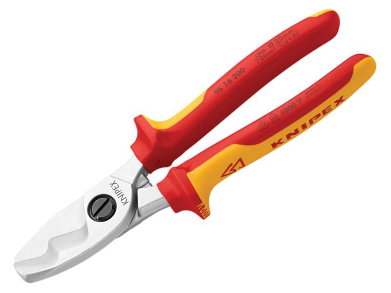Knipex 95 16 200 SB VDE Cable Shears with Twin Cutting Edge 200mm