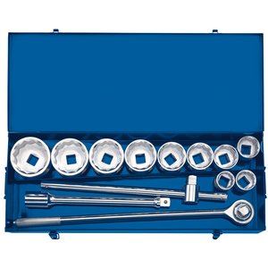 Draper 1 SQ.DRIVE SOCKET SET 13PC 16441 1" Sq. Dr. Metric Socket Set in Metal case (13 Piece)