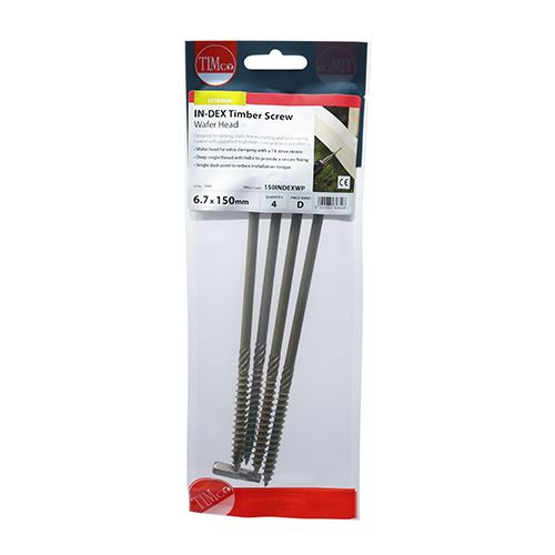 TIMCO Wafer Head Timber Screw- Green 6.7 x 150 Green Pack 4