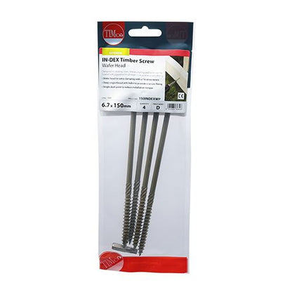 TIMCO Wafer Head Timber Screw- Green 6.7 x 150 Green Pack 4
