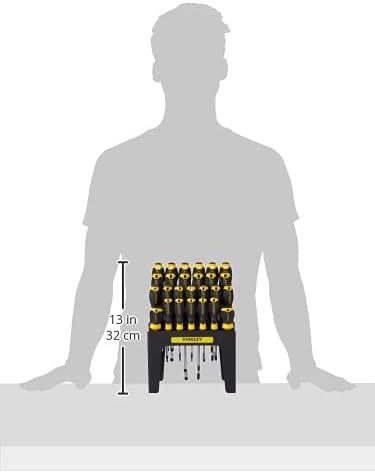 Stanley STHT0-62142 26 Piece Screwdriver Set with Storage Rack Featuring Slotted Phillips Pozidriv and Torx Screwdrivers for Professional and DIY Use