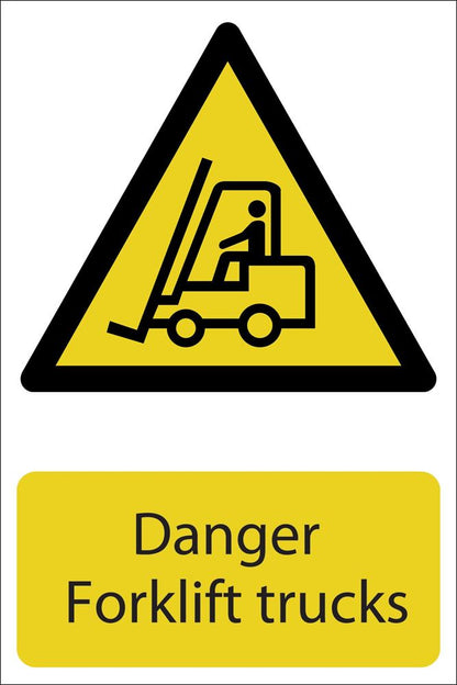 72360 Draper Danger Forklift Trucks SS24 Hazard Warning Signs Professional Trade DIY Workshop Garage Use