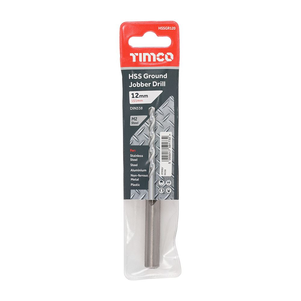 TIMCO HSS-G Jobber Drill Bit M2 12.0mm Pack 1