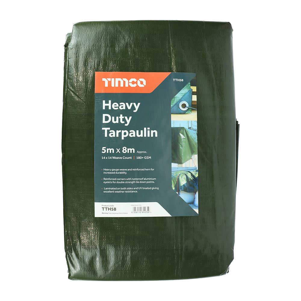 Timco Heavy Duty Tarpaulin Waterproof Ground Sheet Cover Camping Gardening