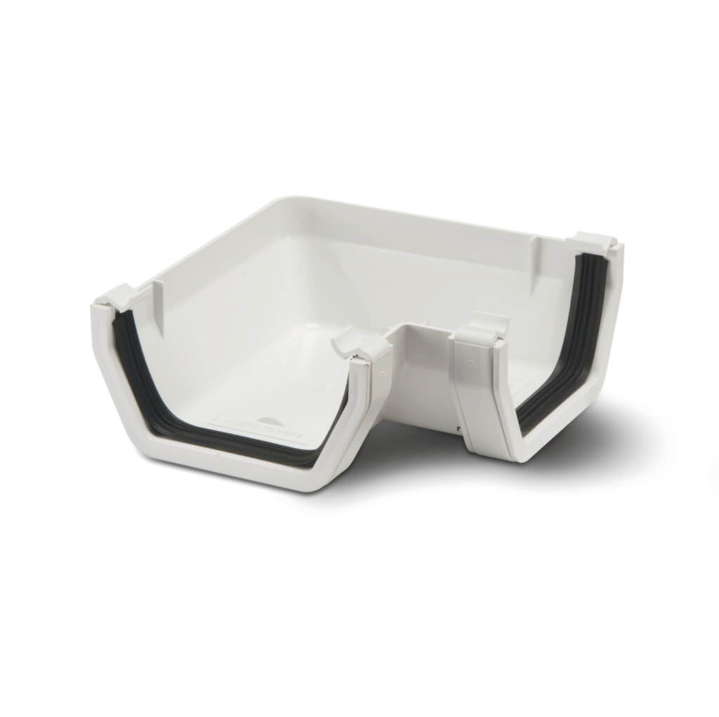 112MM X90DG SQUARE GUTTER ANGLE WH