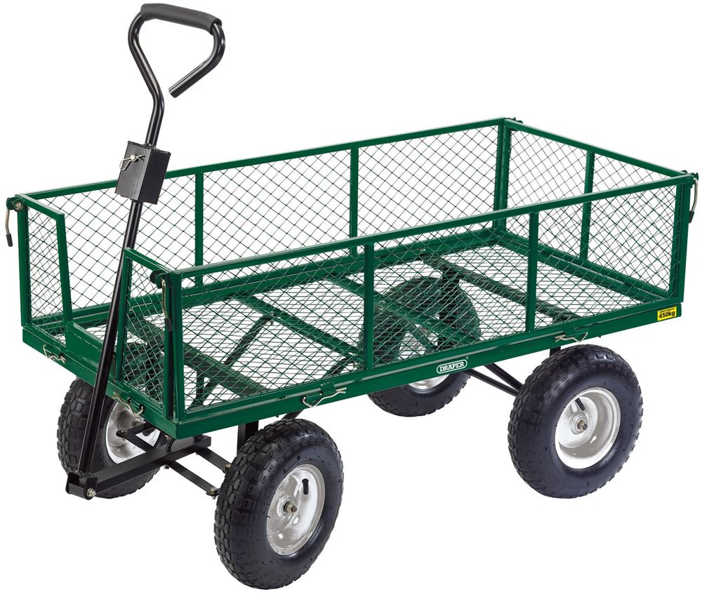 85634 Draper Heavy Duty Steel Mesh Cart,450kg GMC/450 Waste Collection, Composting and Tidying L 1220 x W 610 x H 274mm Professional Trade DIY Works